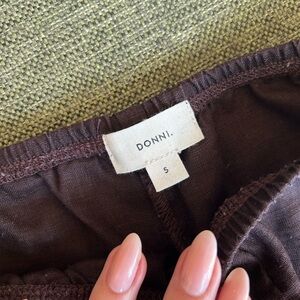 DONNI. Brown Straight Leg Pants